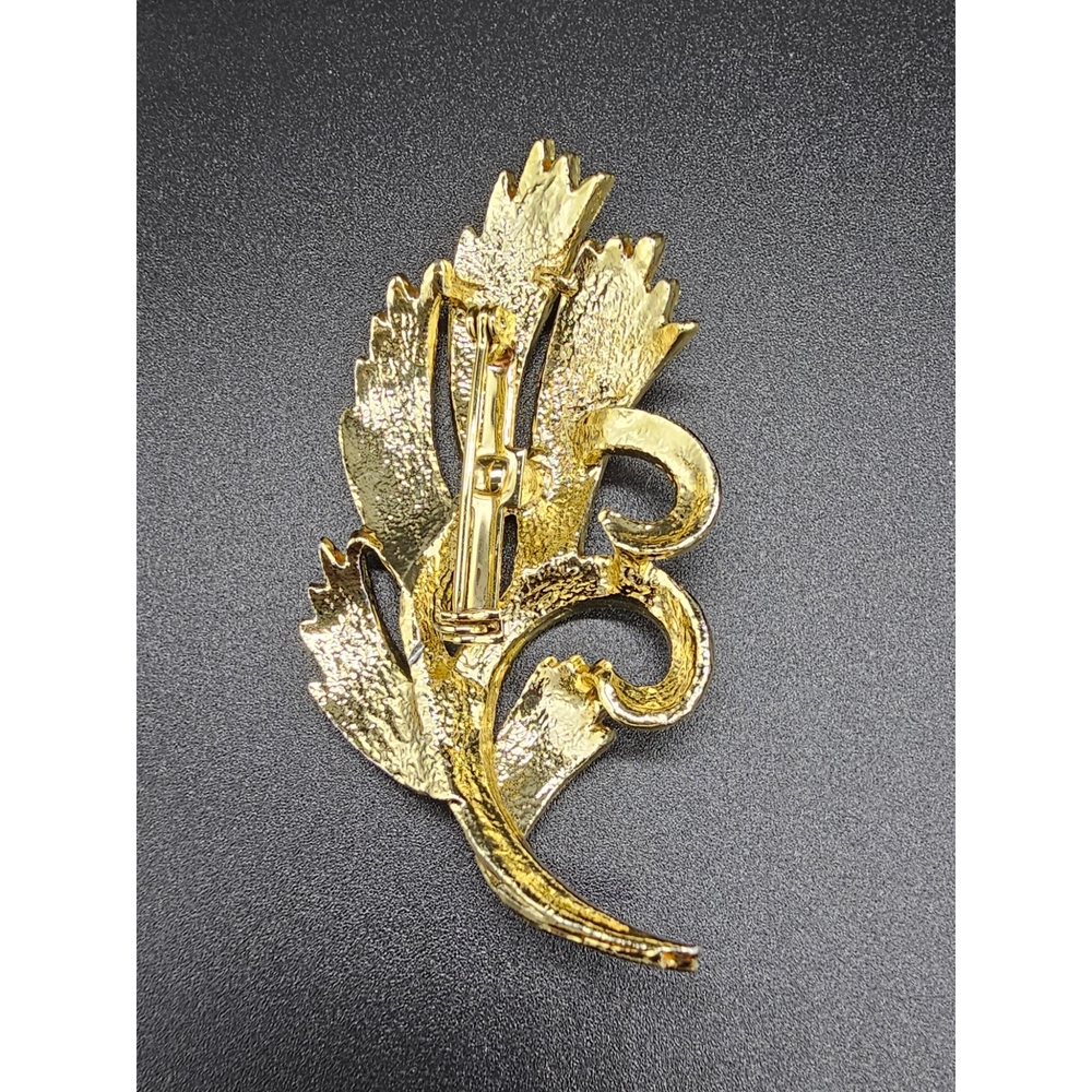Golden Leaf Statement Brooch - image 2